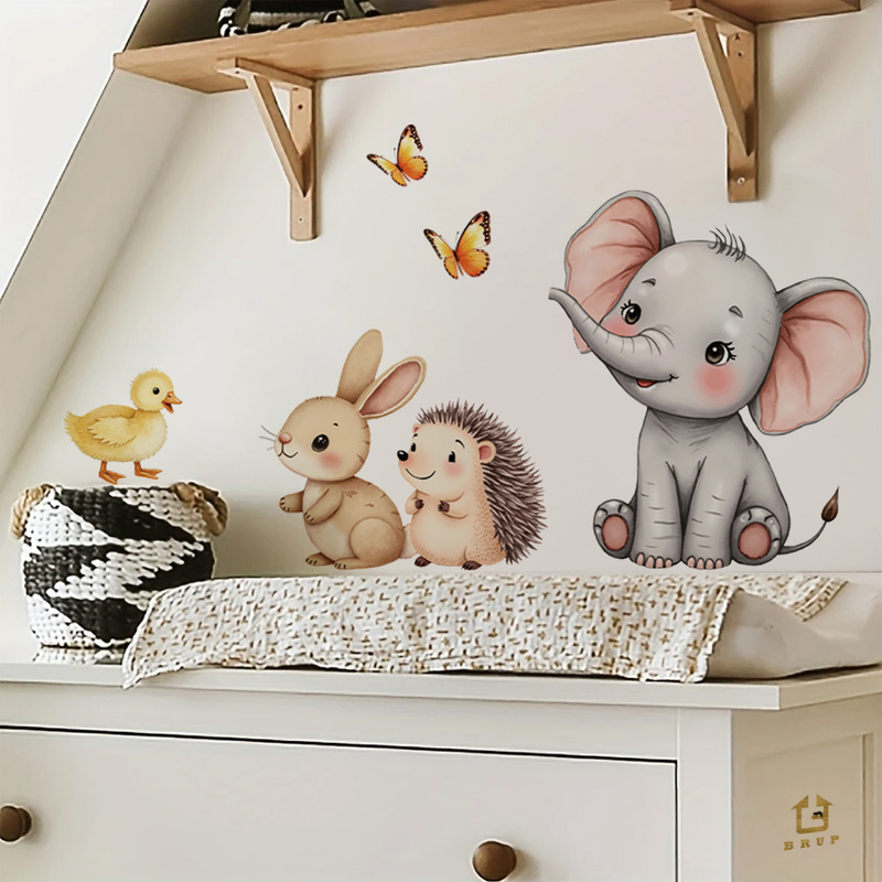 Cartoon Animal Wall Sticker -  - Baby Nursery Wall Decor avis et prix
