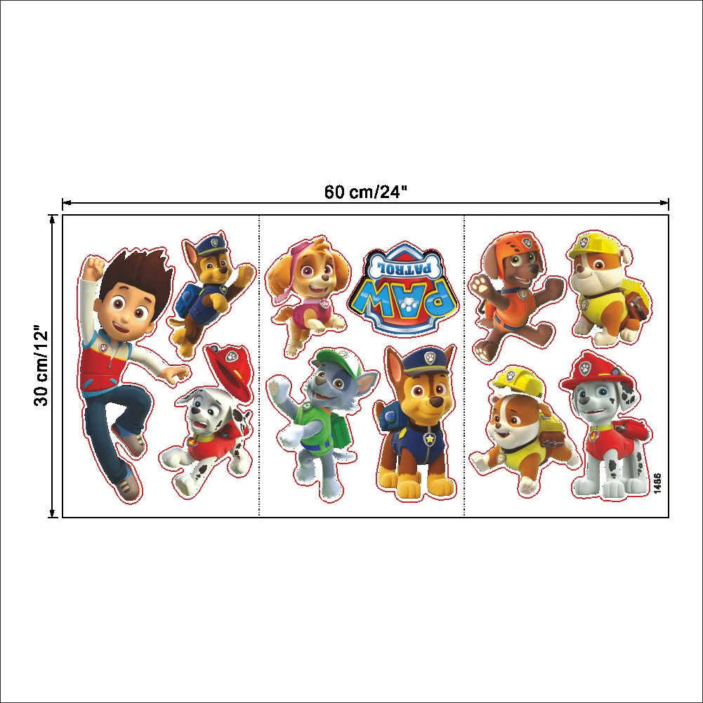 Cartoon Pawed Patrol Wall Stic - Baby Nursery Wall Decals avis et prix