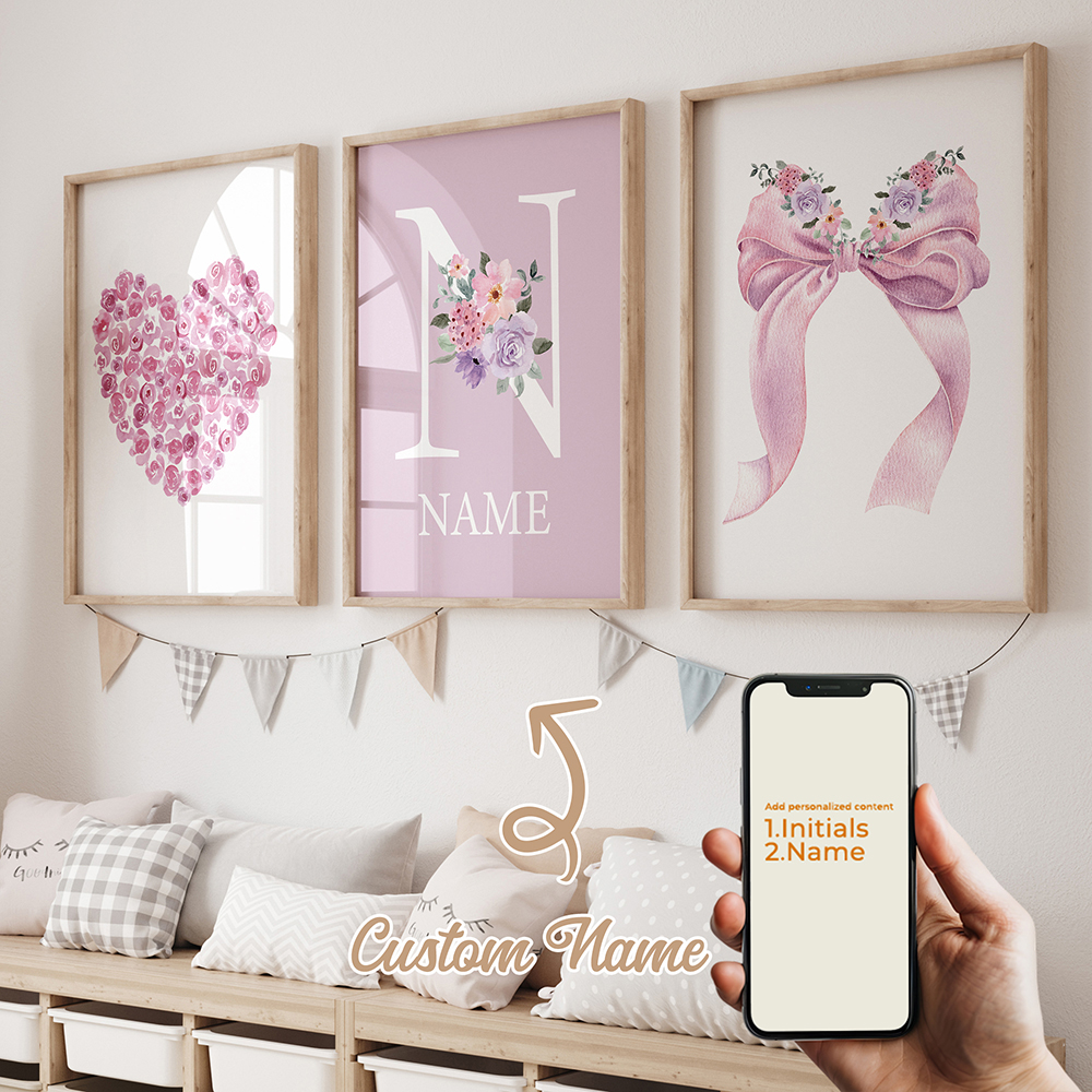 3pcs Personalized Custom Name  - Baby Nursery Prints avis et prix