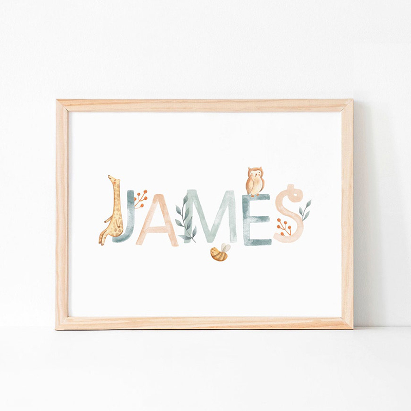 Nursery Canvas Painting Name C - Baby Nursery Animal Prints avis et prix