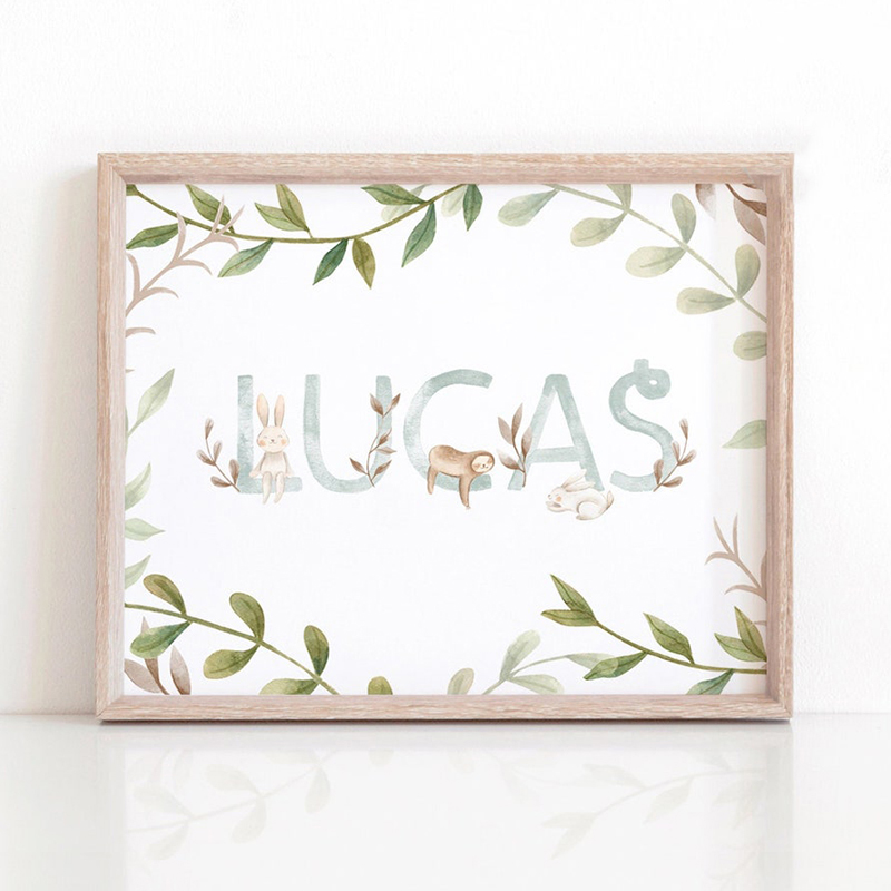 Nursery Canvas Painting Name C - Baby Nursery Animal Prints avis et prix