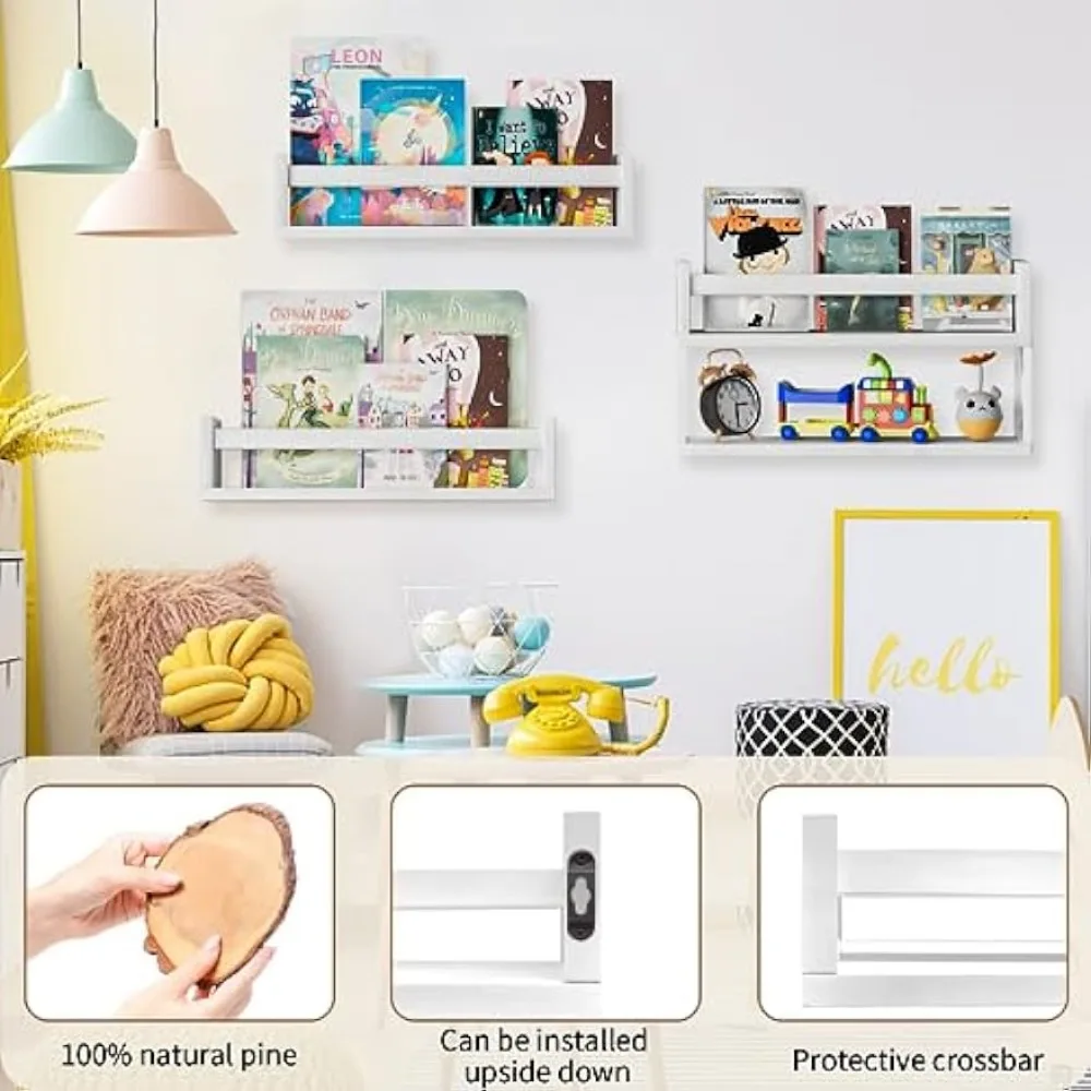 QimCoor Nursery Book Shelves S - Baby Nursery Floating Shelves avis et prix