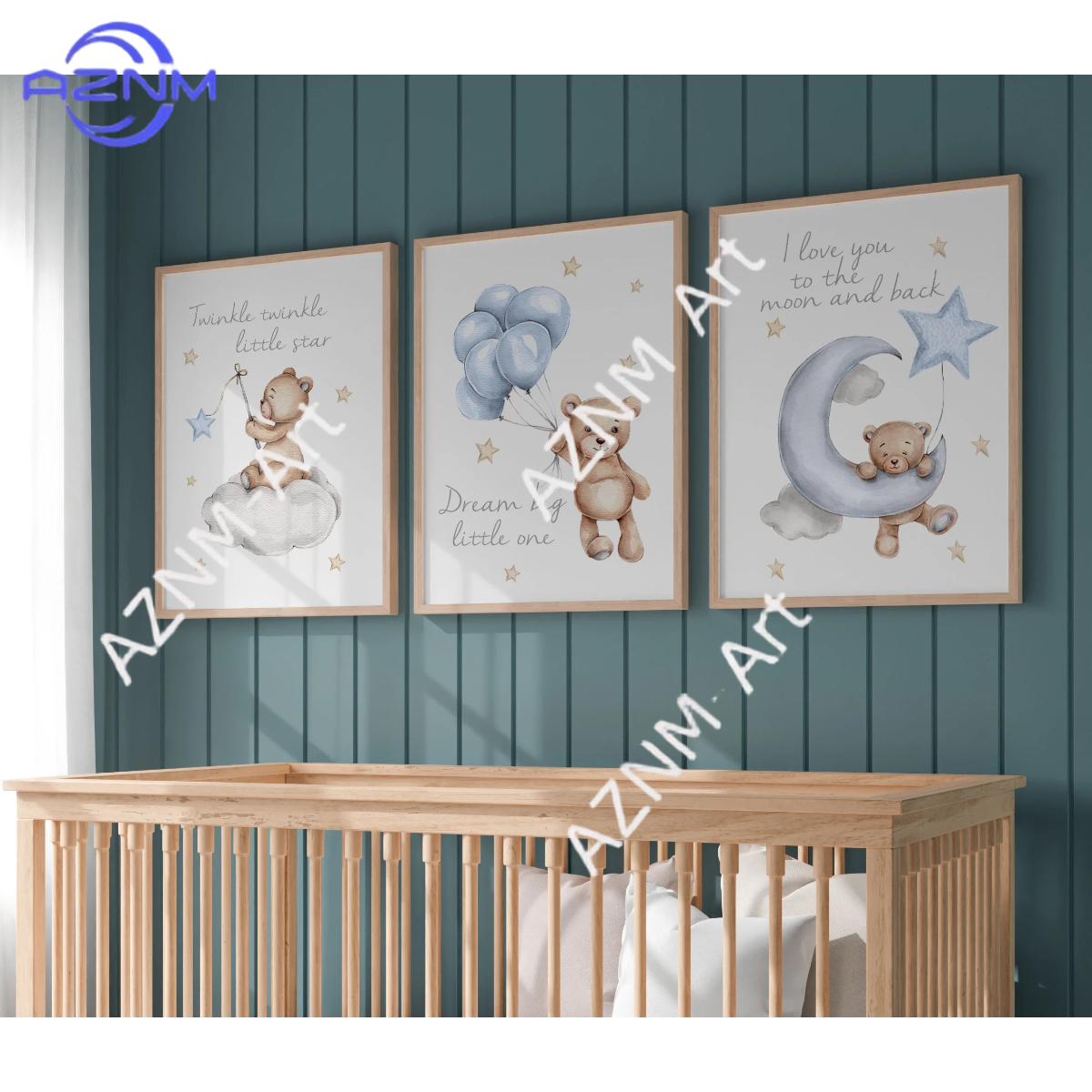 1/3Pcs set of 3 nursery prints - Baby Nursery Gender Neutral avis et prix