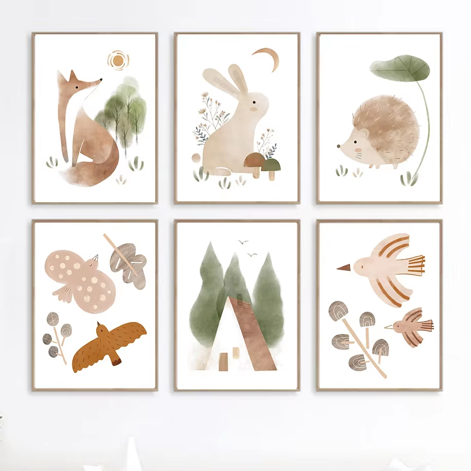 Boho Rabbit Fox Hedgehog Bird  - Baby Nursery Mirror avis et prix