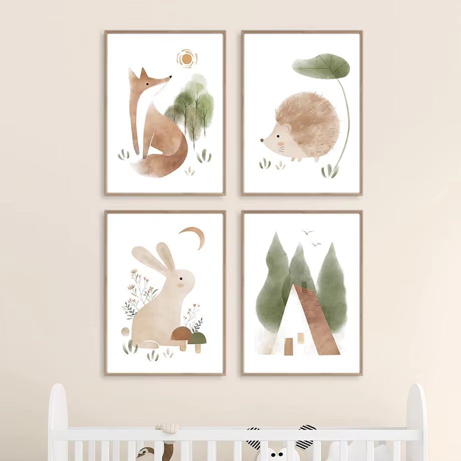 Boho Rabbit Fox Hedgehog Bird  - Baby Nursery Mirror avis et prix
