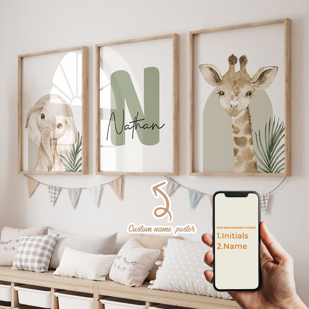 3pcs Personalized Custom Name  - Baby Nursery Prints avis et prix