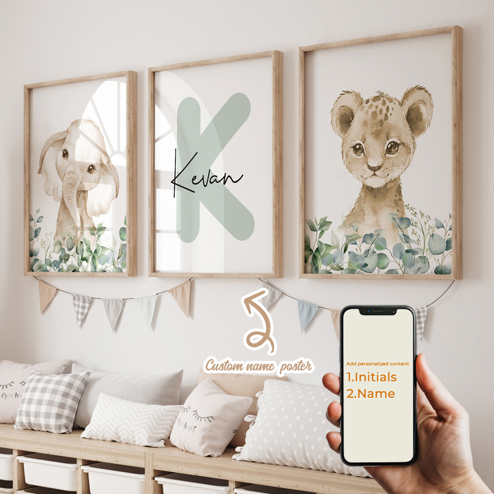 3pcs Personalized Custom Name  - Baby Nursery Prints avis et prix