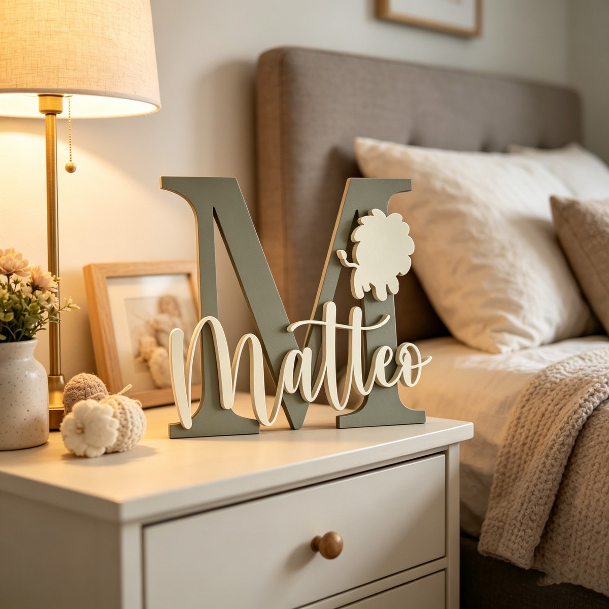 1Pc Custom Lion Name & Initial - Baby Nursery Baby avis et prix