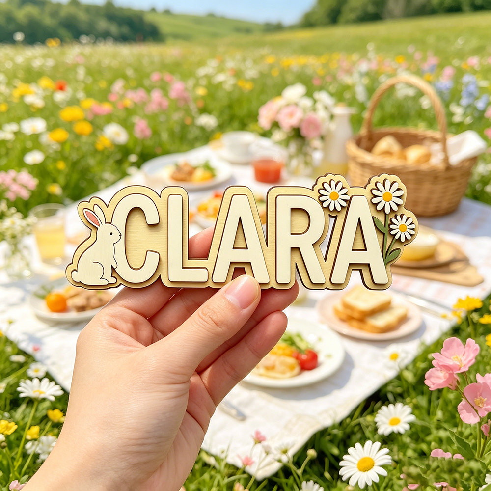 Custom Bunny & Daisy Kids Name - Baby Nursery Baby avis et prix