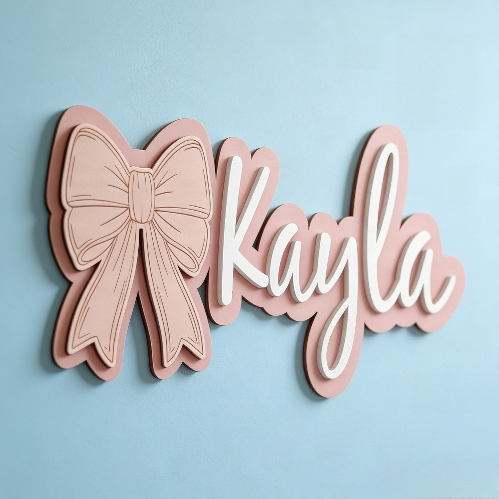 Customizable Bow-Shaped Wooden - Baby Nursery Baby avis et prix