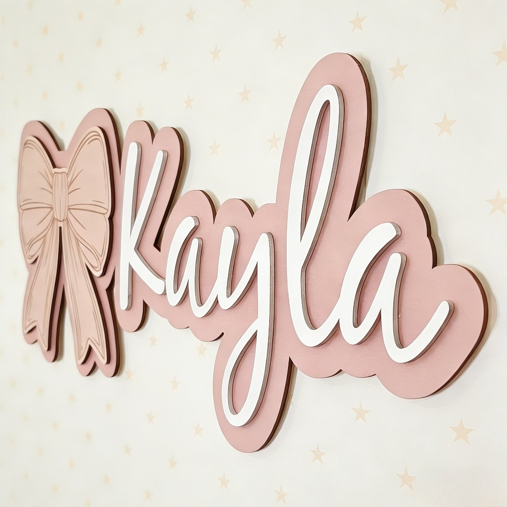 Customizable Bow-Shaped Wooden - Baby Nursery Baby avis et prix