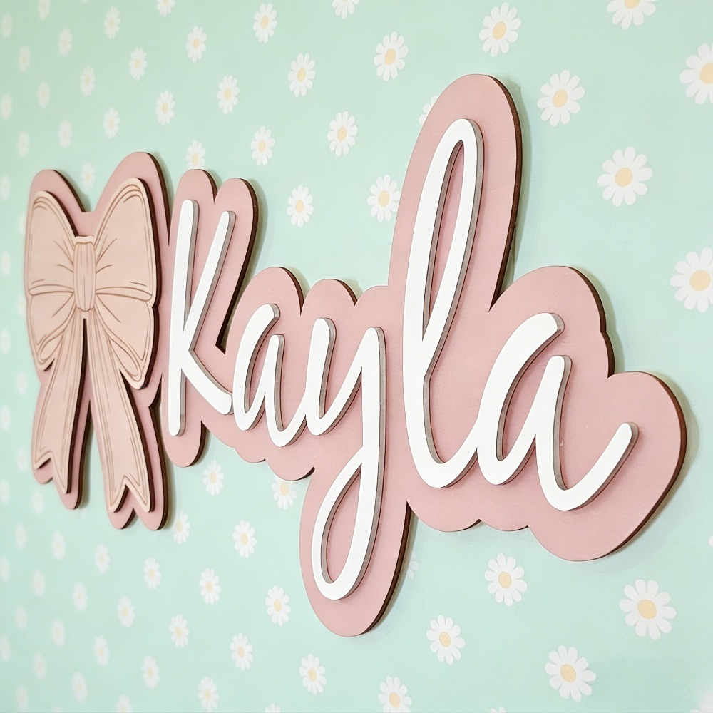 Customizable Bow-Shaped Wooden - Baby Nursery Baby avis et prix