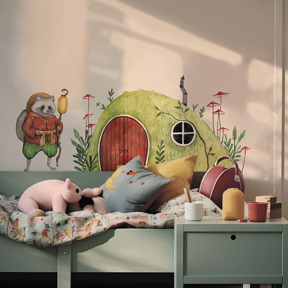Boho Fabric Mushroom House  An - Baby Nursery Fabric avis et prix