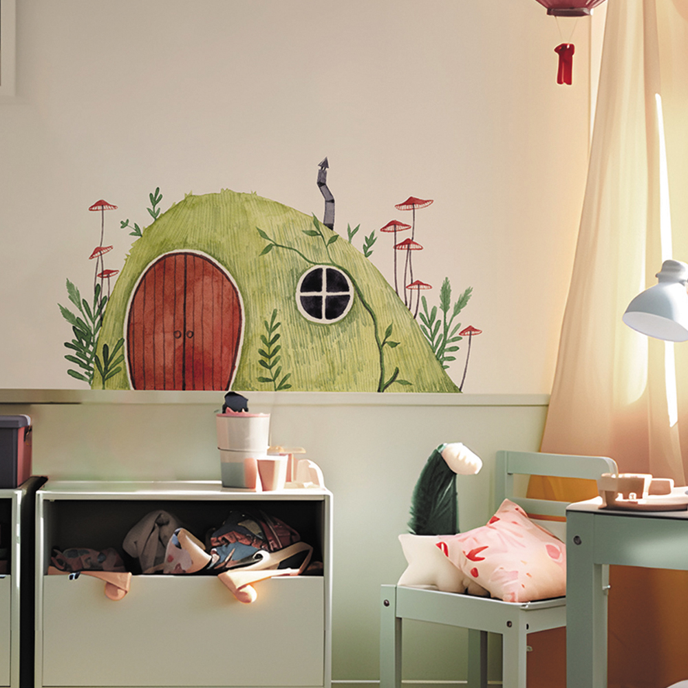 Boho Fabric Mushroom House  An - Baby Nursery Fabric avis et prix