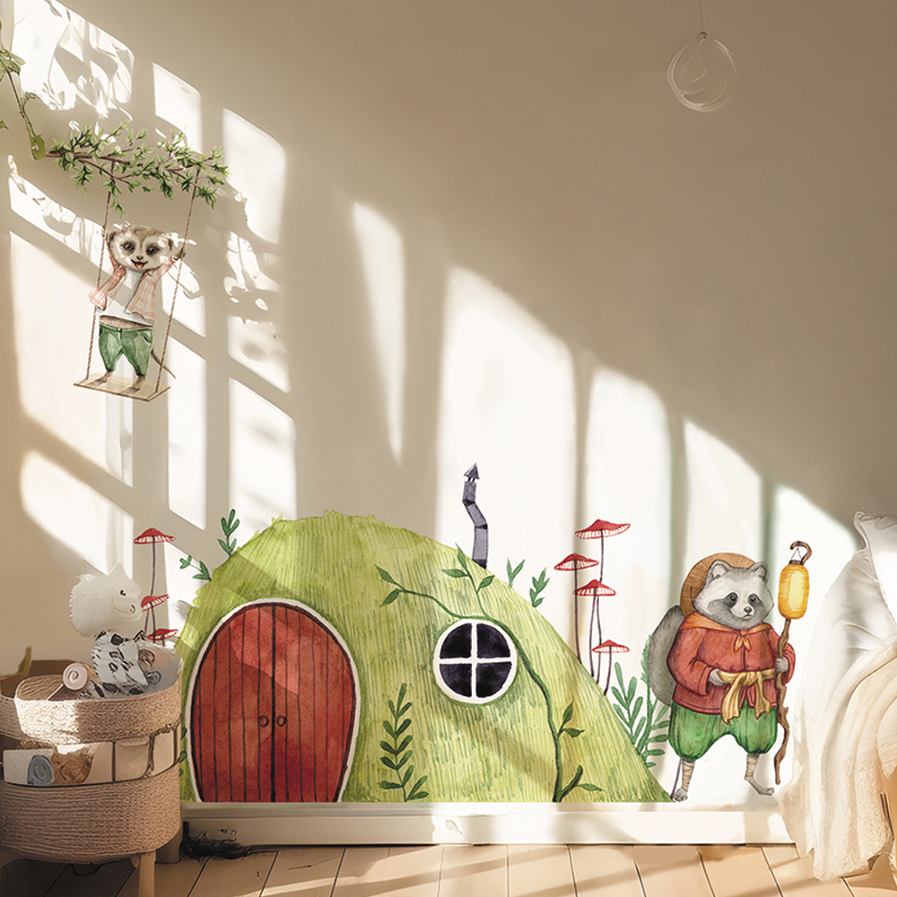 Boho Fabric Mushroom House  An - Baby Nursery Fabric avis et prix