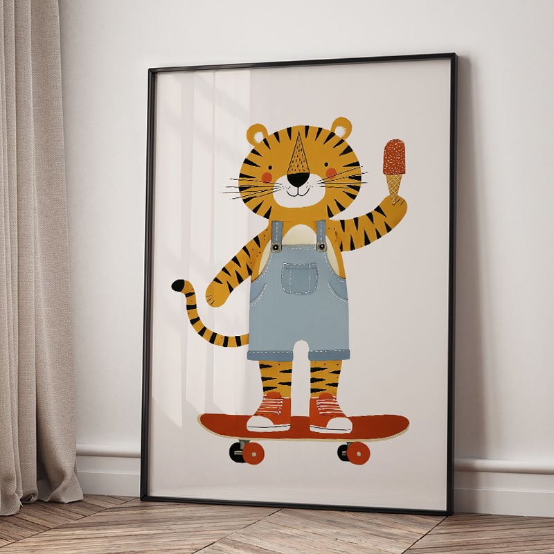 Funny Cartoon Animal Car Ballo - Baby Nursery Prints avis et prix