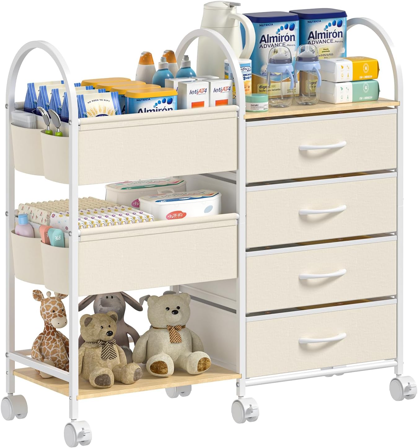 4-Tier Rolling Utility Cart wi - Baby Nursery Utility Cart avis et prix