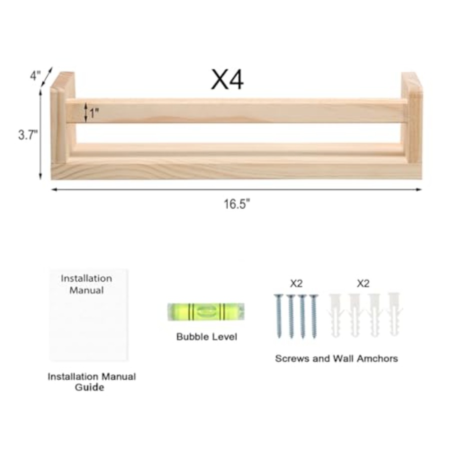 Nursery Room Shelves Set of 4, - Baby Nursery Floating Shelves avis et prix