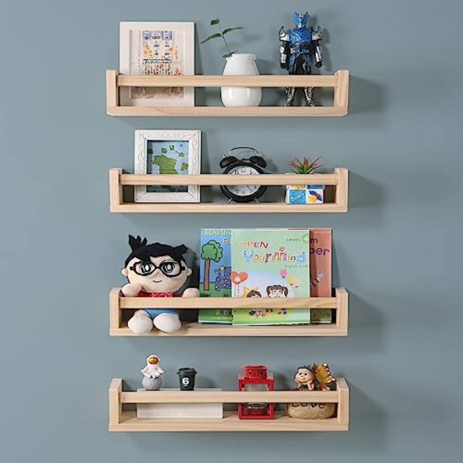 Nursery Room Shelves Set of 4, - Baby Nursery Floating Shelves avis et prix