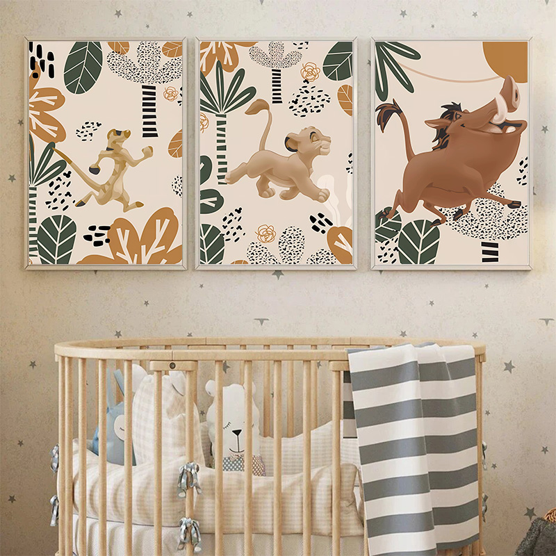 Kid Lion King Boho Posters and - Baby Nursery Animal Prints avis et prix