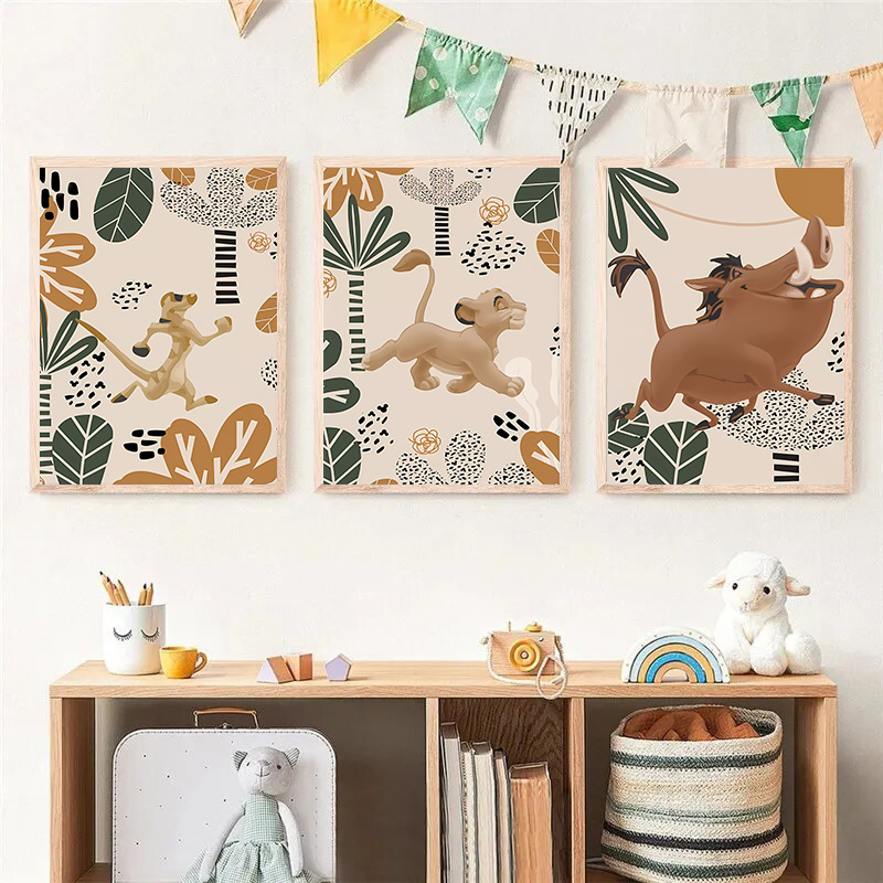 Kid Lion King Boho Posters and - Baby Nursery Animal Prints avis et prix