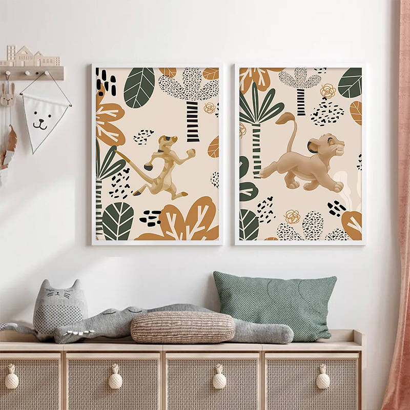 Kid Lion King Boho Posters and - Baby Nursery Animal Prints avis et prix