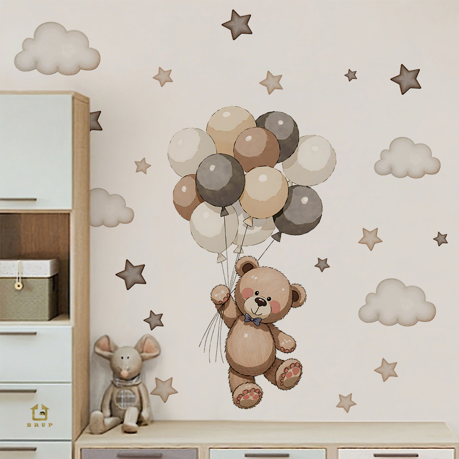 Adorable Teddy Bear Wall Decal - Baby Nursery Wall Decor avis et prix