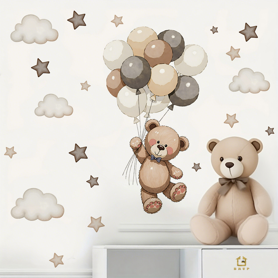 Adorable Teddy Bear Wall Decal - Baby Nursery Wall Decor avis et prix