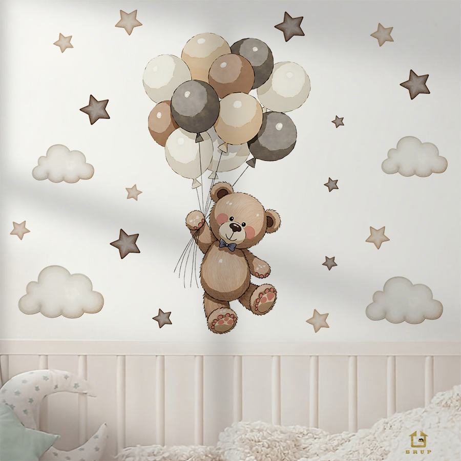 Adorable Teddy Bear Wall Decal - Baby Nursery Wall Decor avis et prix
