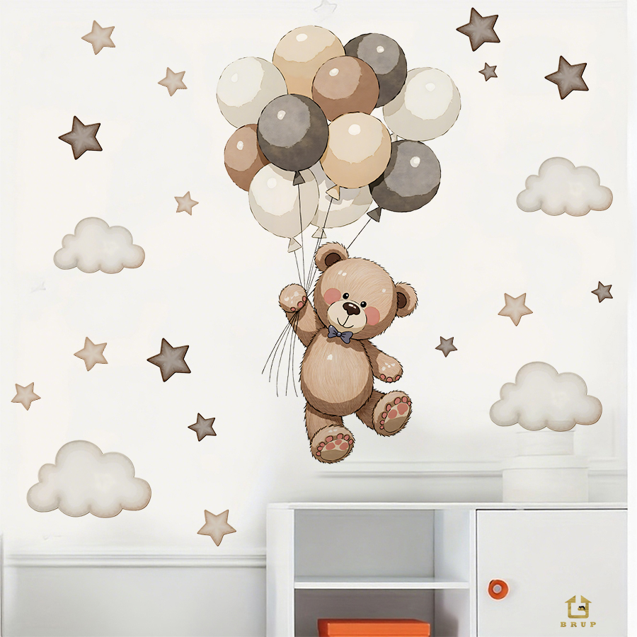 Adorable Teddy Bear Wall Decal - Baby Nursery Wall Decor avis et prix