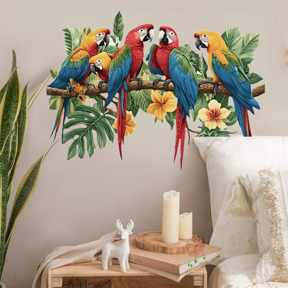3Pcs Parrots on Branch Wall St - Baby Nursery Wall Decals avis et prix