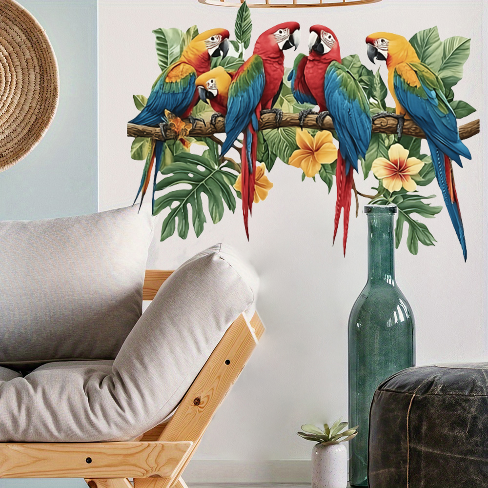 3Pcs Parrots on Branch Wall St - Baby Nursery Wall Decals avis et prix