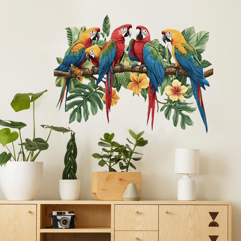 3Pcs Parrots on Branch Wall St - Baby Nursery Wall Decals avis et prix