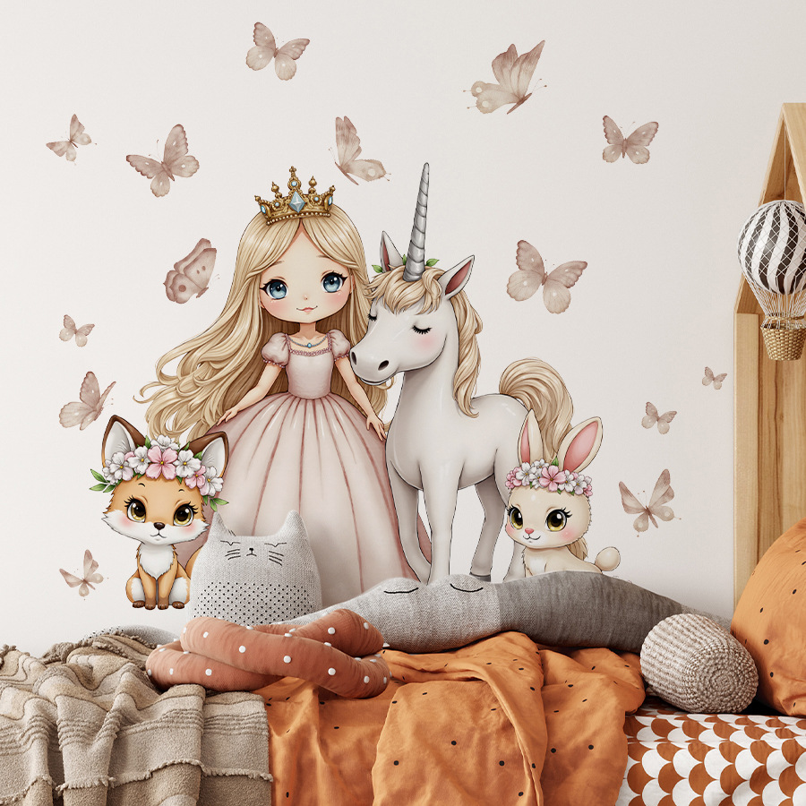 Cartoon Girl Unicorn Vinyl Chi - Baby Nursery Ideas Girl avis et prix