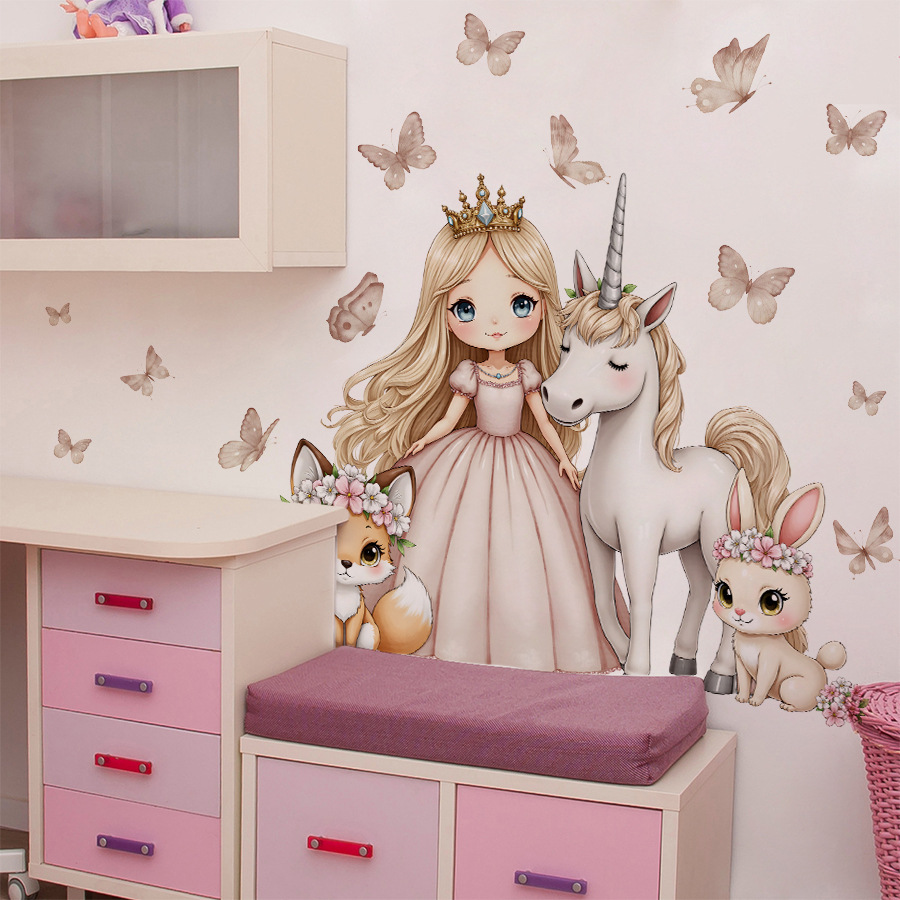 Cartoon Girl Unicorn Vinyl Chi - Baby Nursery Ideas Girl avis et prix