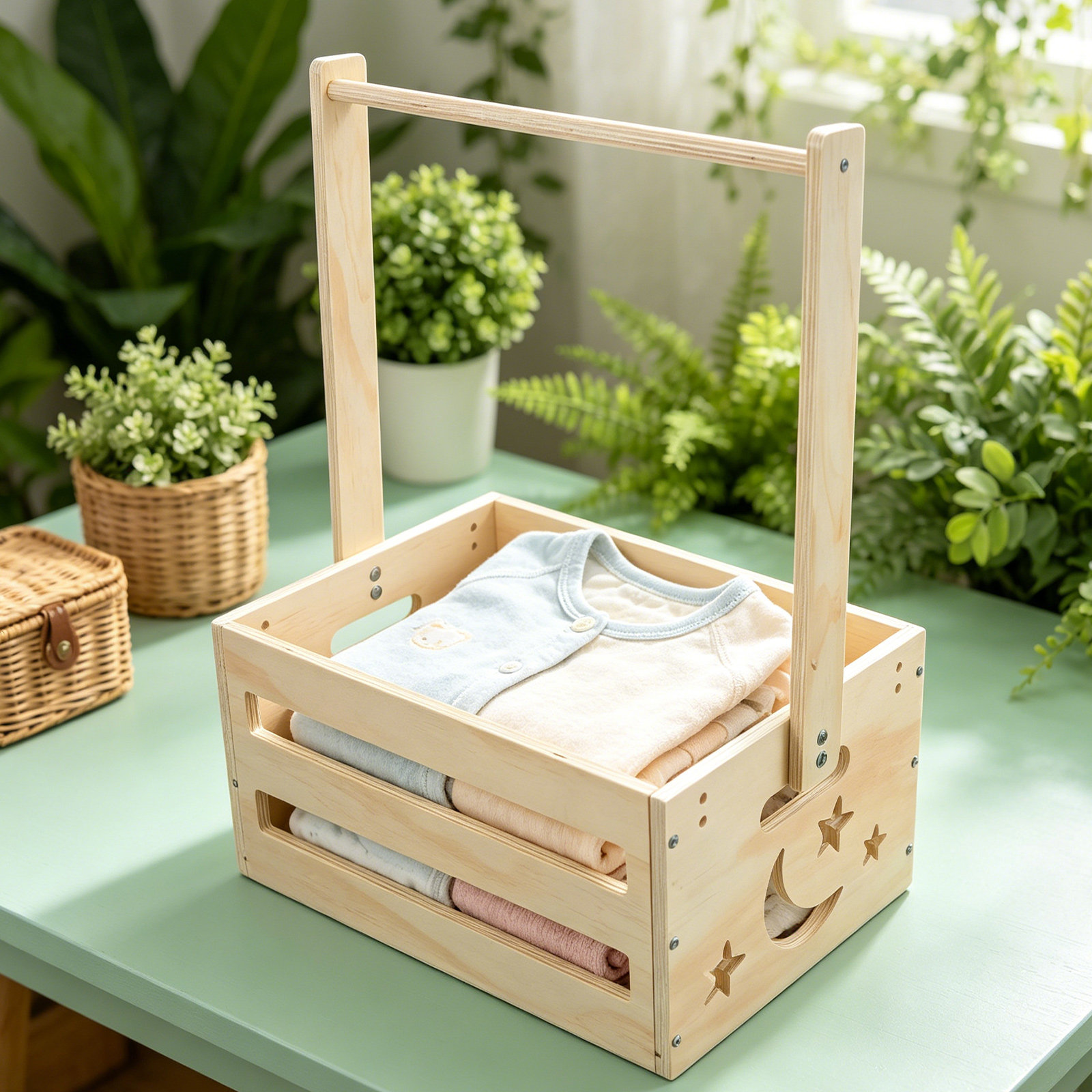 Portable Wood Laundry Hamper B - Baby Nursery Closet Organization avis et prix