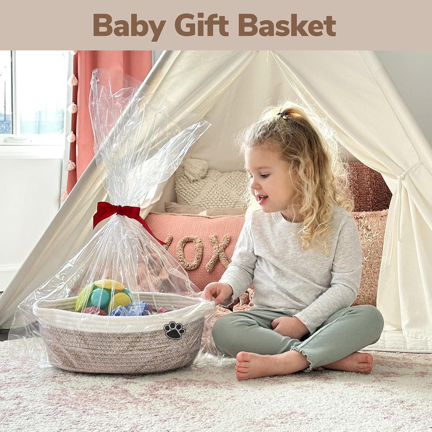 Dog Toy Basket Small Gift Bask - Baby Nursery Fabric avis et prix