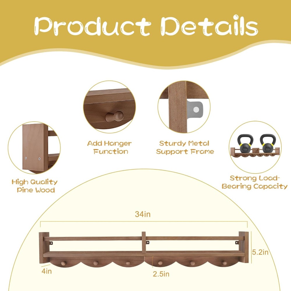34Inch Wall Mounted Nursery Bo - Baby Nursery Floating Shelves avis et prix