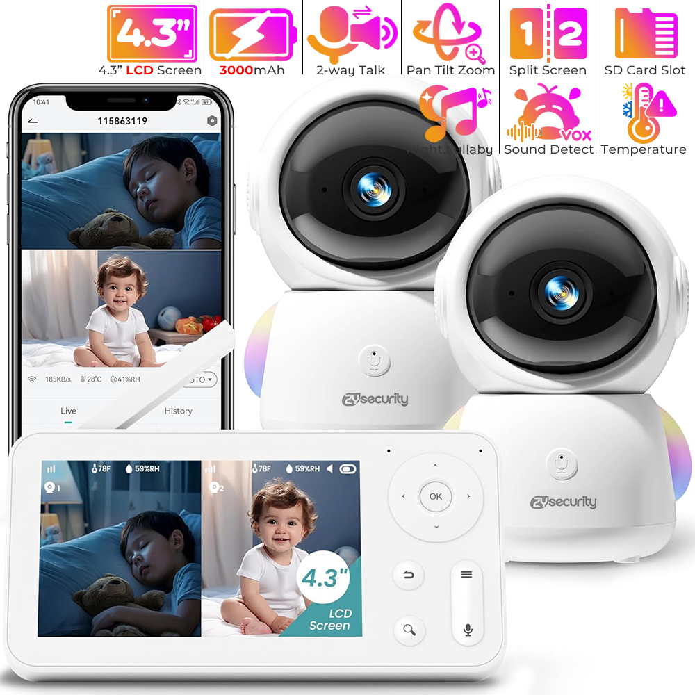 2K Baby Monitor with 2 Cameras - Baby Nursery Mobile avis et prix