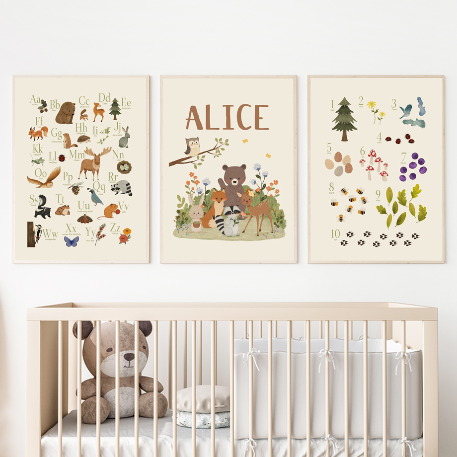 1pc frameless Cute Rabbit Fox  - Baby Nursery Animal Prints avis et prix