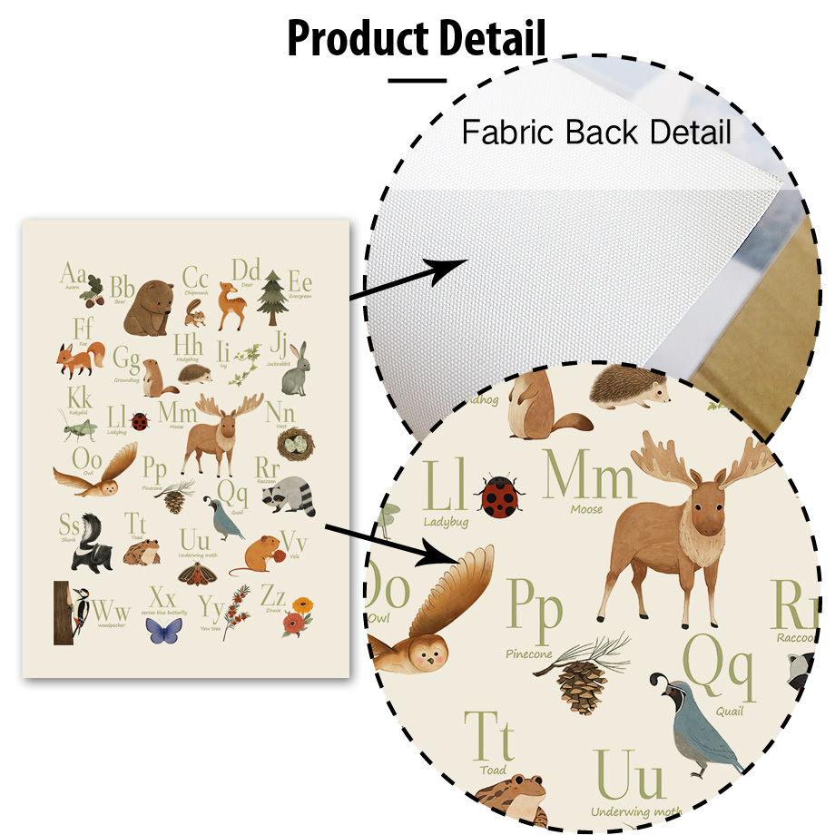 1pc frameless Cute Rabbit Fox  - Baby Nursery Animal Prints avis et prix