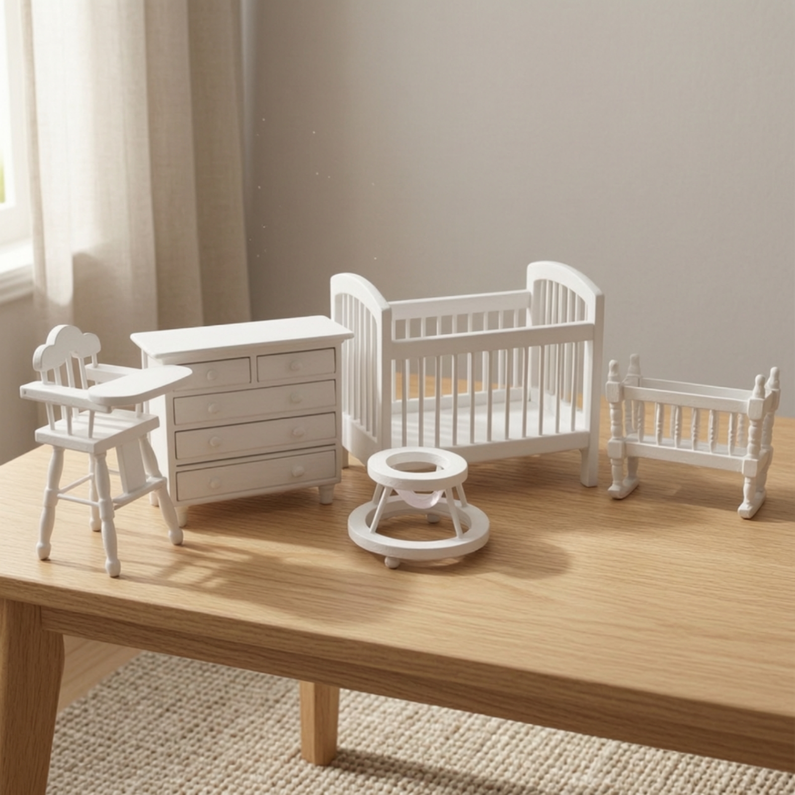 5 Pieces Dollhouse Nursery Set - Baby Nursery Closet avis et prix