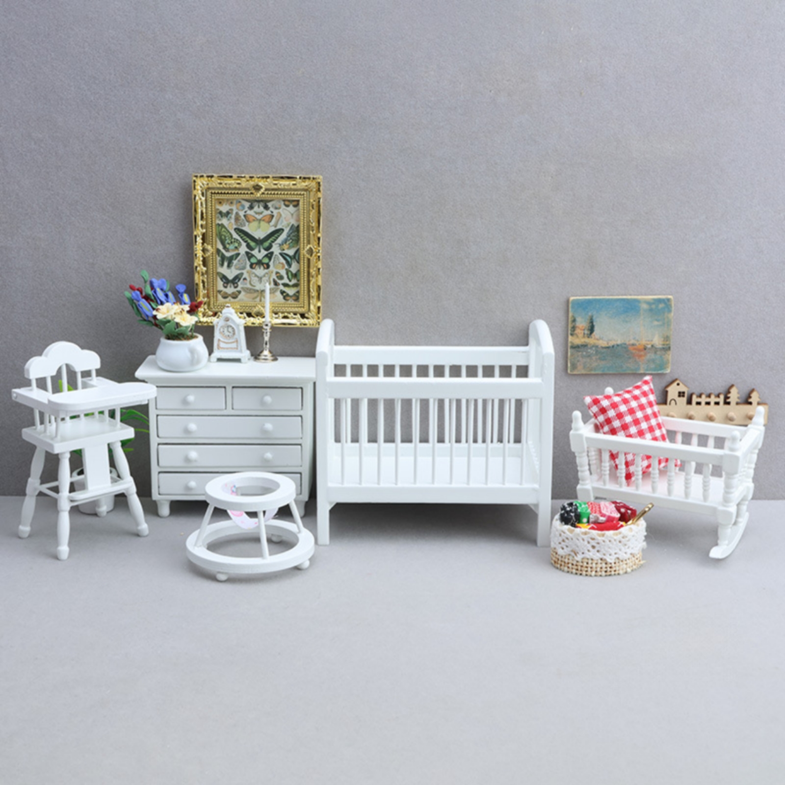 5 Pieces Dollhouse Nursery Set - Baby Nursery Closet avis et prix