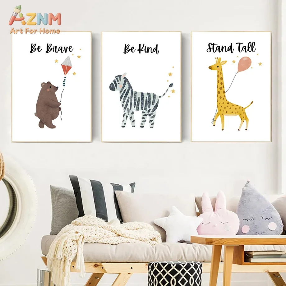 AZNM Be Brave Kind Stand Tall  - Baby Nursery Prints avis et prix