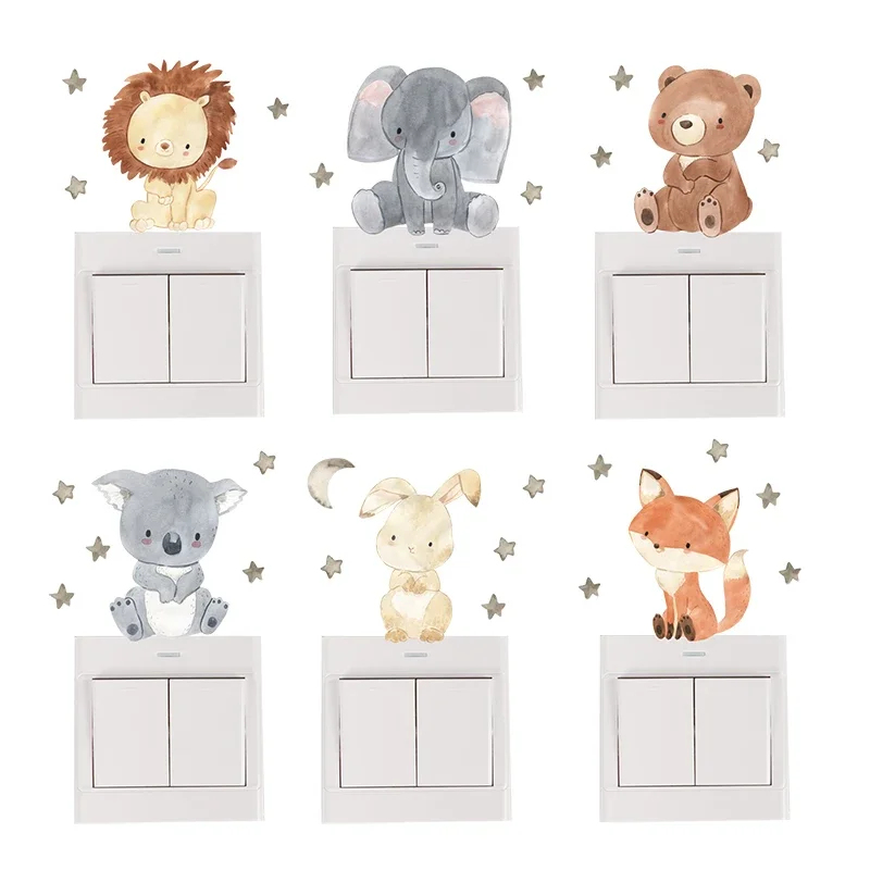 1/2/4/6set Cartoon Animals Wal - Baby Nursery Wall Decals avis et prix