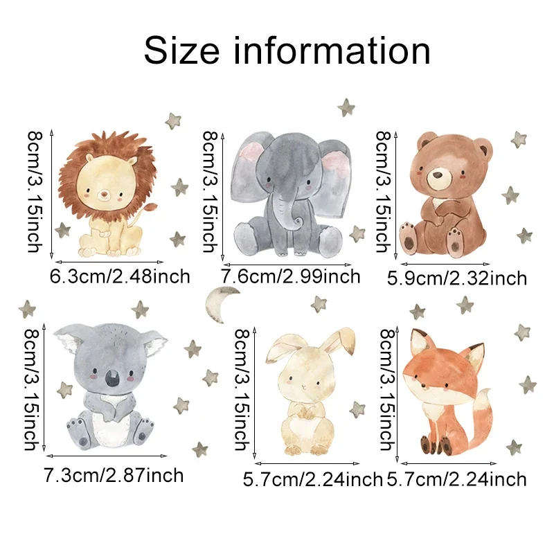 1/2/4/6set Cartoon Animals Wal - Baby Nursery Wall Decals avis et prix