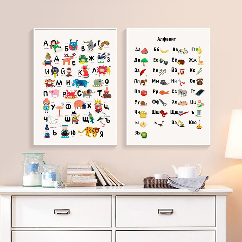 Russian ABC Alphabet Wall Art  - Baby Nursery Mirror avis et prix