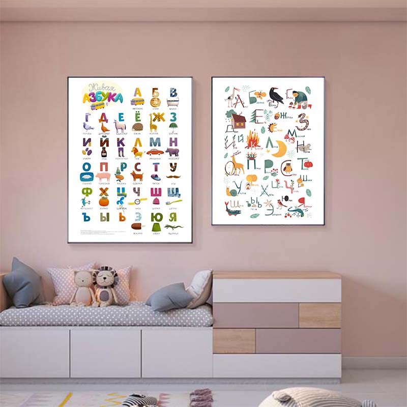 Russian ABC Alphabet Wall Art  - Baby Nursery Mirror avis et prix