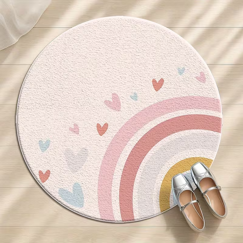 Pink Polka Dot Heart Rainbow R - Soft Rug Nursery avis et prix