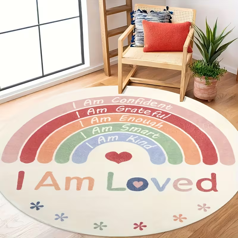 Pink Polka Dot Heart Rainbow R - Soft Rug Nursery avis et prix